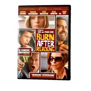 Burn After Reading DVD 2008 Movie R Brad Pitt George Clooney Comedy